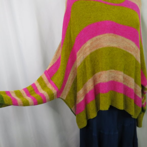 Free People Oversized Stripe Sweater Size Small Slouchy All About You Chenille - Picture 4 of 16